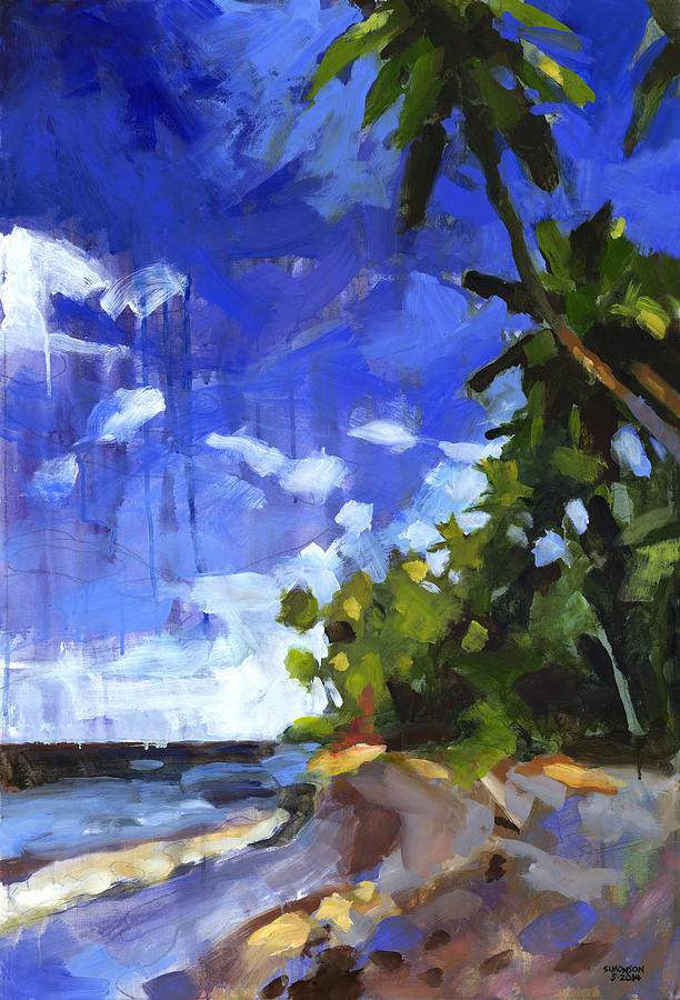 Landscape Painting - Las Terrenas Afternoon by Douglas Simonson Landscape Painting - Las Terrenas Afternoon by Douglas Simonson