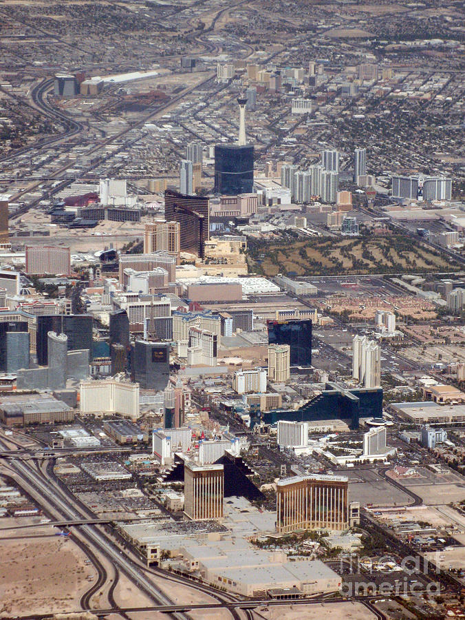 Las Vegas from the air Photograph by Rod Jones