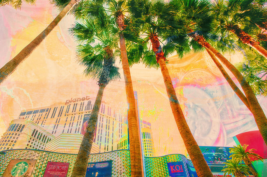 Las Vegas and Palm Trees Digital Art by Susan Stone