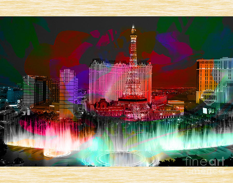 Las Vegas Bellagio Painting Mixed Media by Marvin Blaine