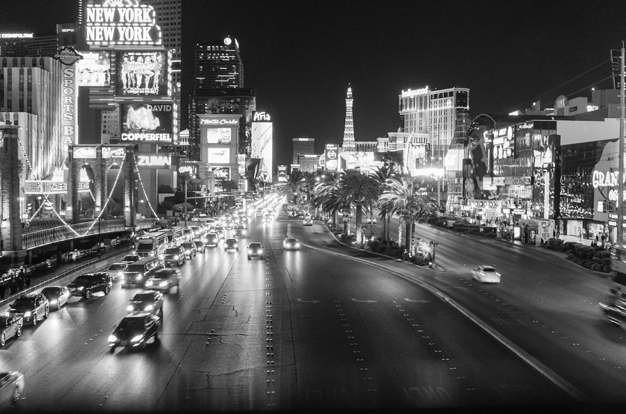 Las Vegas Black And White Photograph By George Strohl