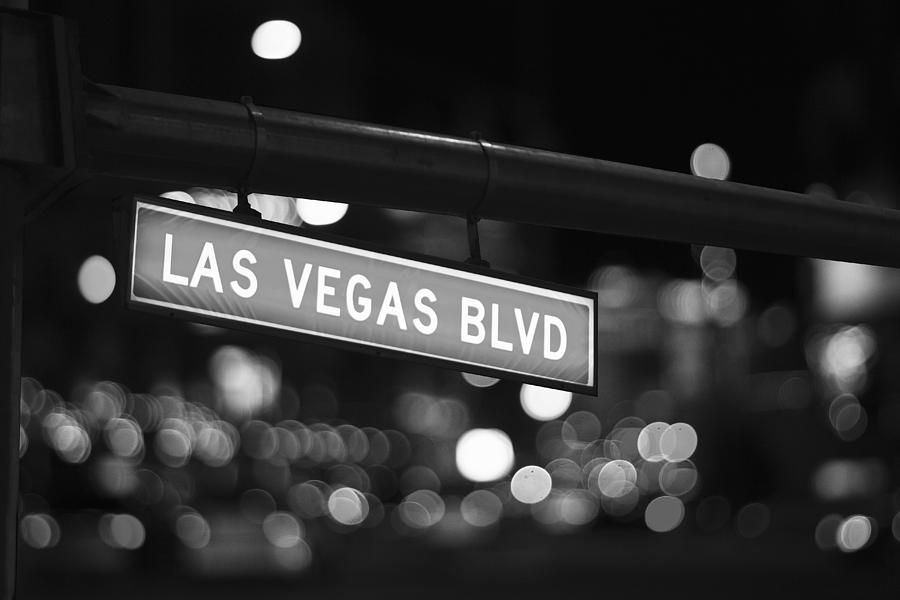 Las Vegas Photograph - Las Vegas Boulevard Street Sign Art by Stephanie McDowell