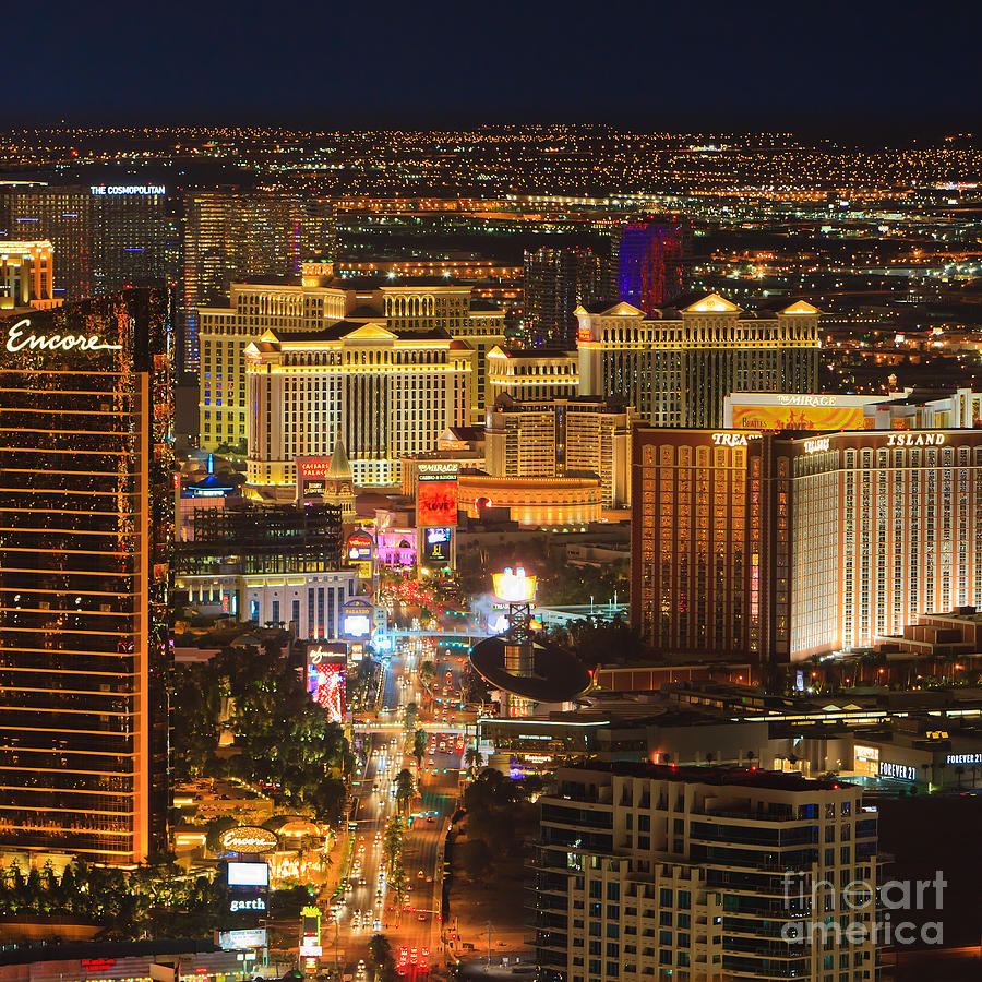 Las Vegas By Night Photograph by Henk Meijer Photography