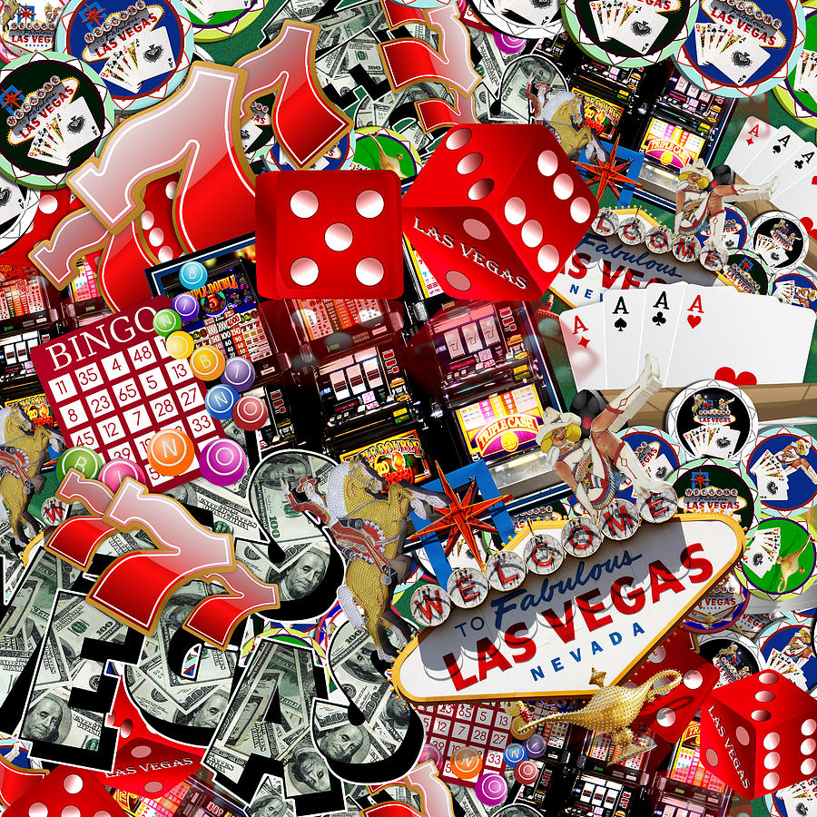 Las Vegas Digital Art - Las Vegas Icons by Gravityx9  Designs