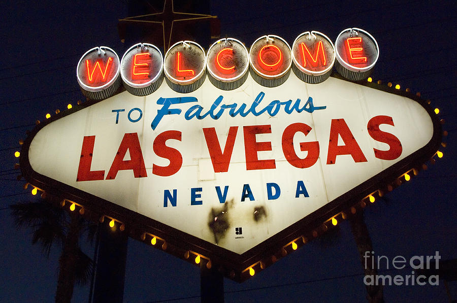 Las Vegas Photograph - Welcome To Fabulous Las Vegas Nevada Sign  by Bob Christopher