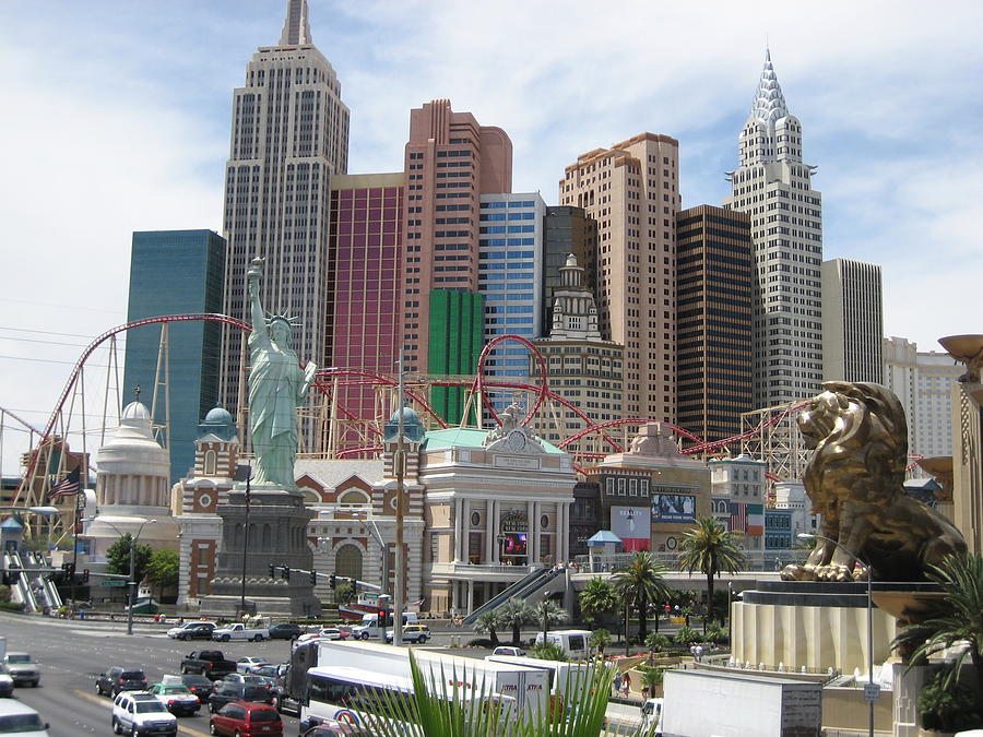Skyline Photograph - Las Vegas - New York New York Casino - 12121 by DC Photographer