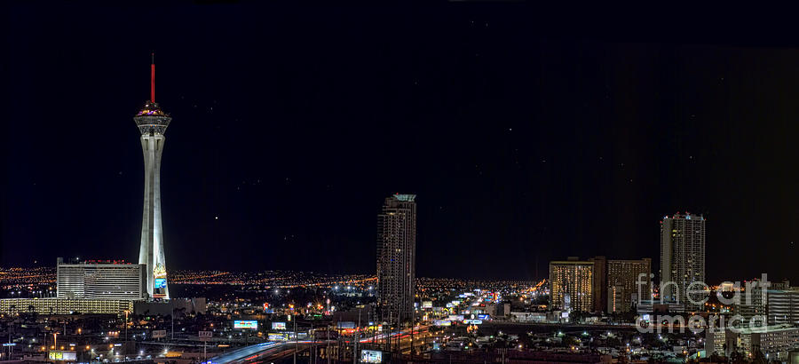 City Photograph - Las Vegas Night Cityscape Panoramic by Leah McDaniel