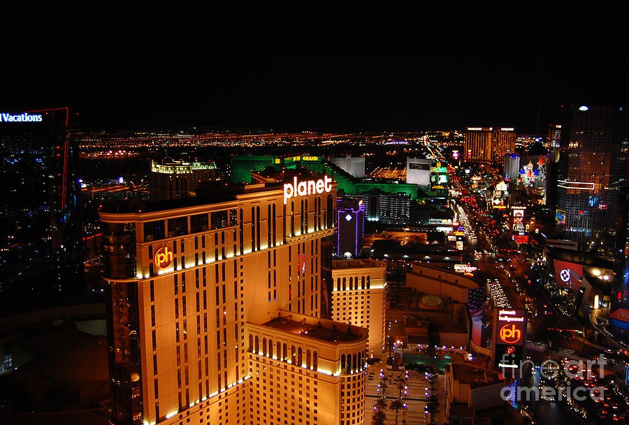 Las Vegas Night Shot Photograph by Debra Thompson
