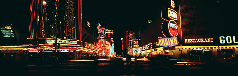 Sign Photograph - Las Vegas Nv Downtown Neon, Fremont St by Panoramic Images