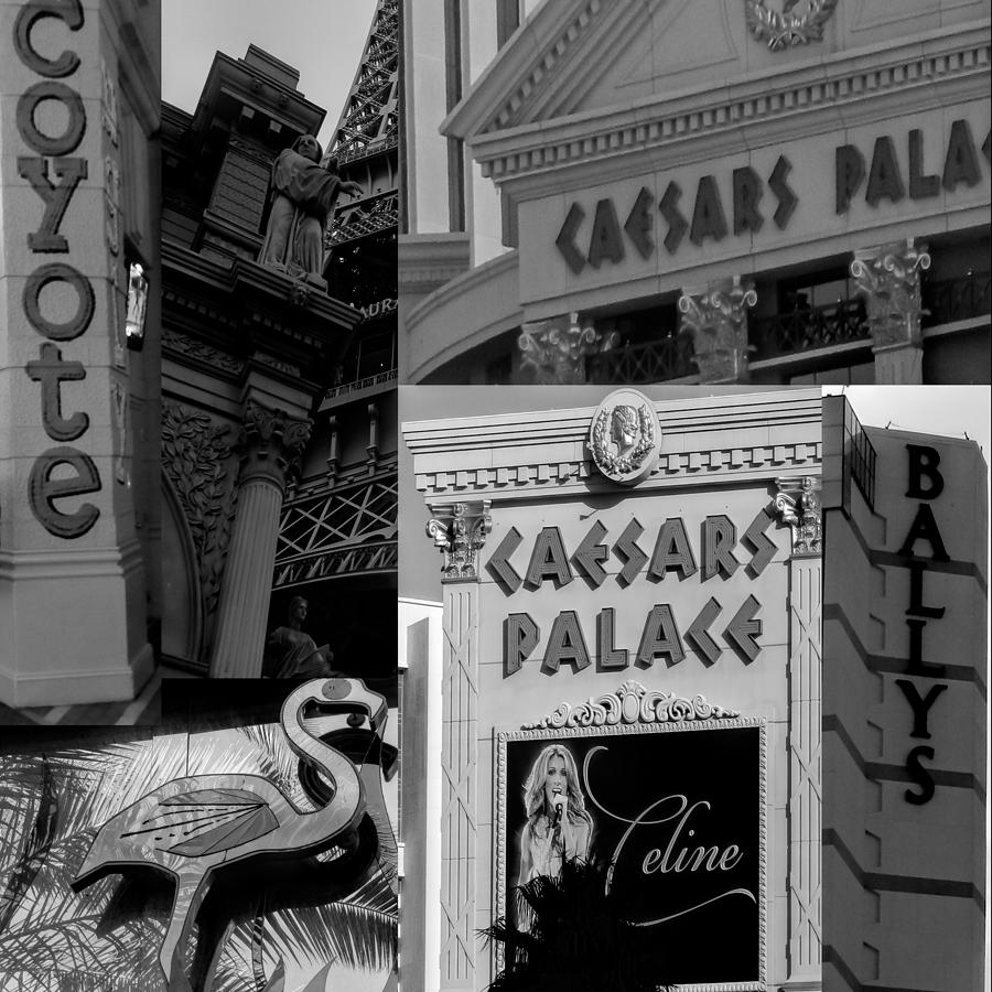 Las Vegas Scenes Black and White Digital Art by Cathy Anderson