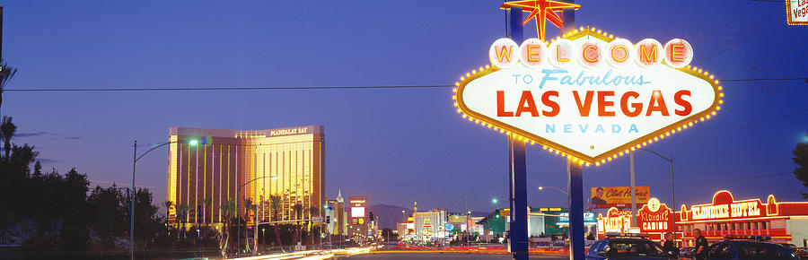 Sign Photograph - Las Vegas Sign, Las Vegas Nevada, Usa by Panoramic Images