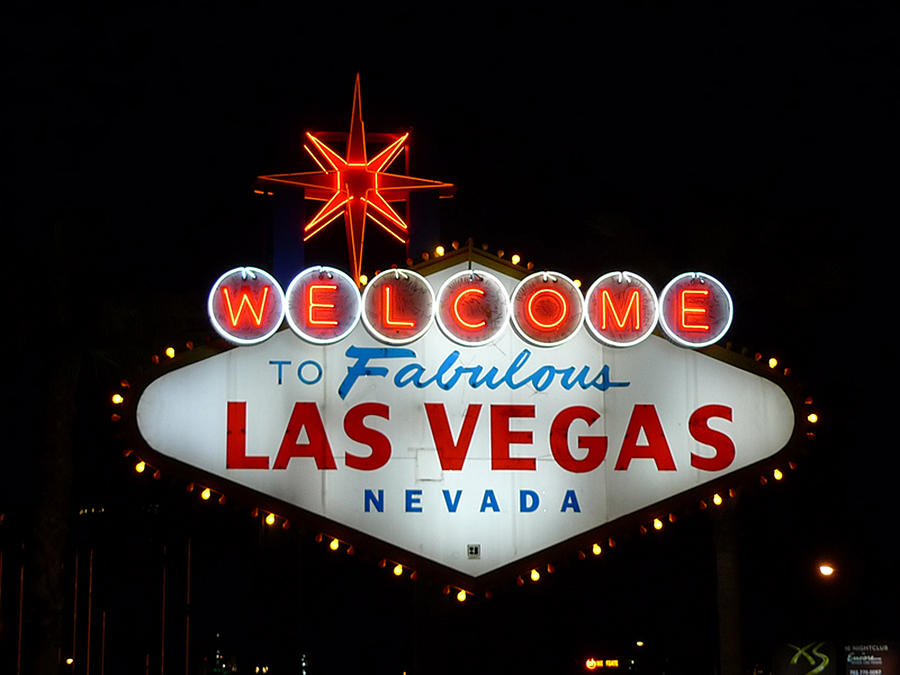 Las Vegas Sign Night Photograph by Christian Corbett - Pixels