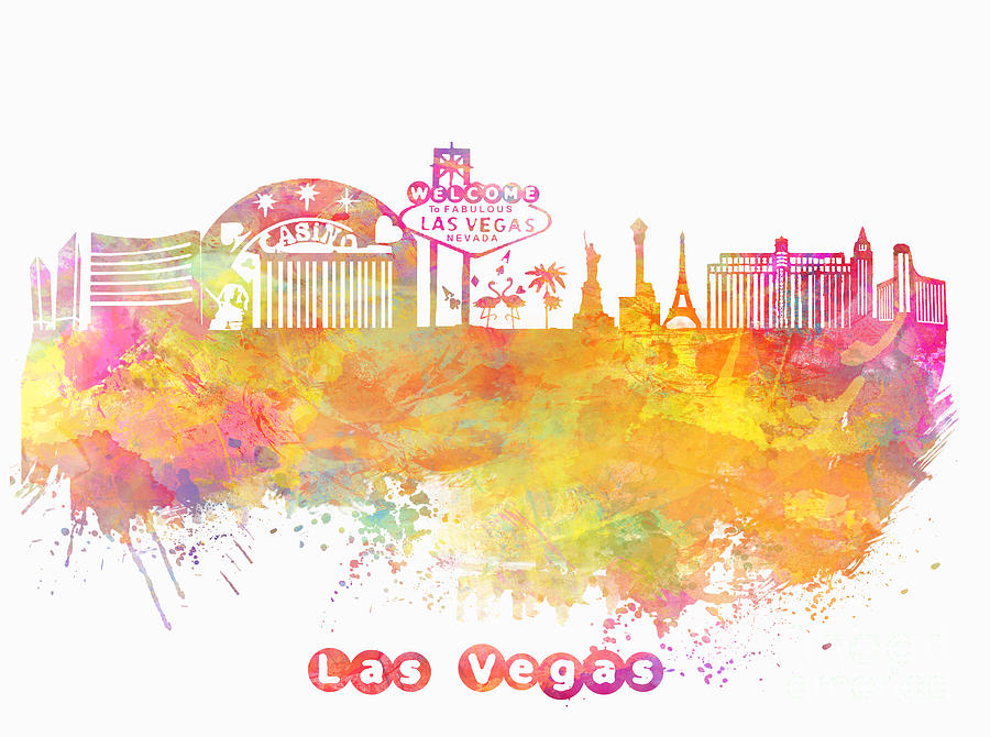 Las Vegas skyline colors PNG transparent file Shower Curtain by Justyna  Jaszke JBJart - Pixels