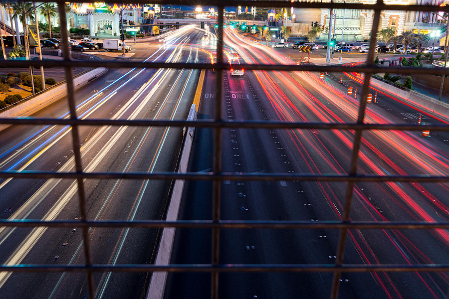 Las Vegas Twilight Traffic Photograph by Clint Buhler