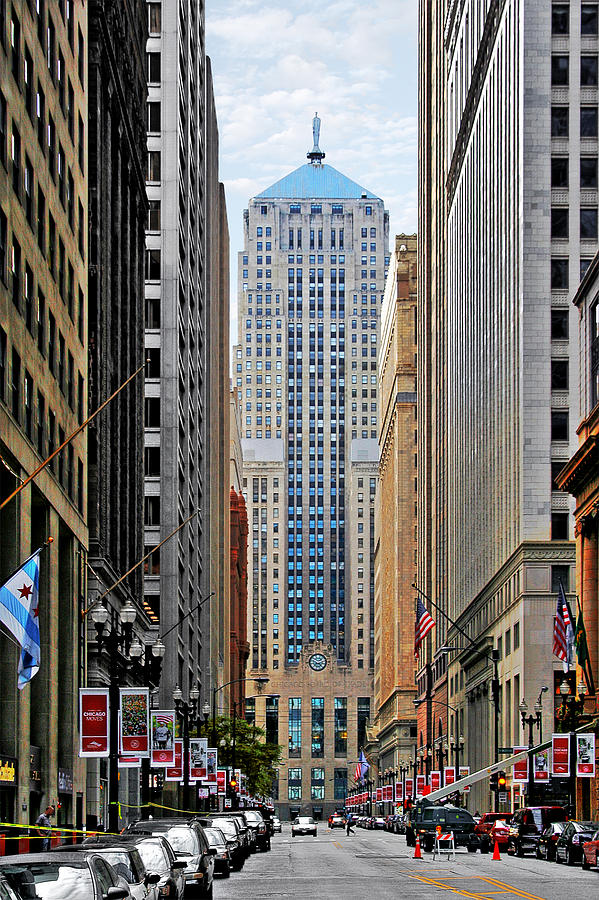 Chicago Photograph - LaSalle Street Chicago - Wall Street of the Midwest by Alexandra Till