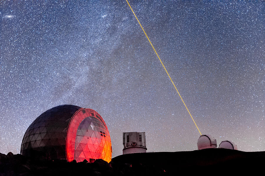 Lasers Above Mauna Kea 2 Photograph by Jason Chu