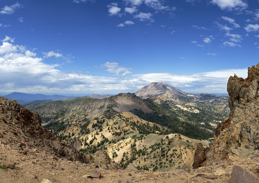 Lassen Volcanic National Park Photograph - Lassen View From Brokeoff Mountain Summit by Her Arts Desire