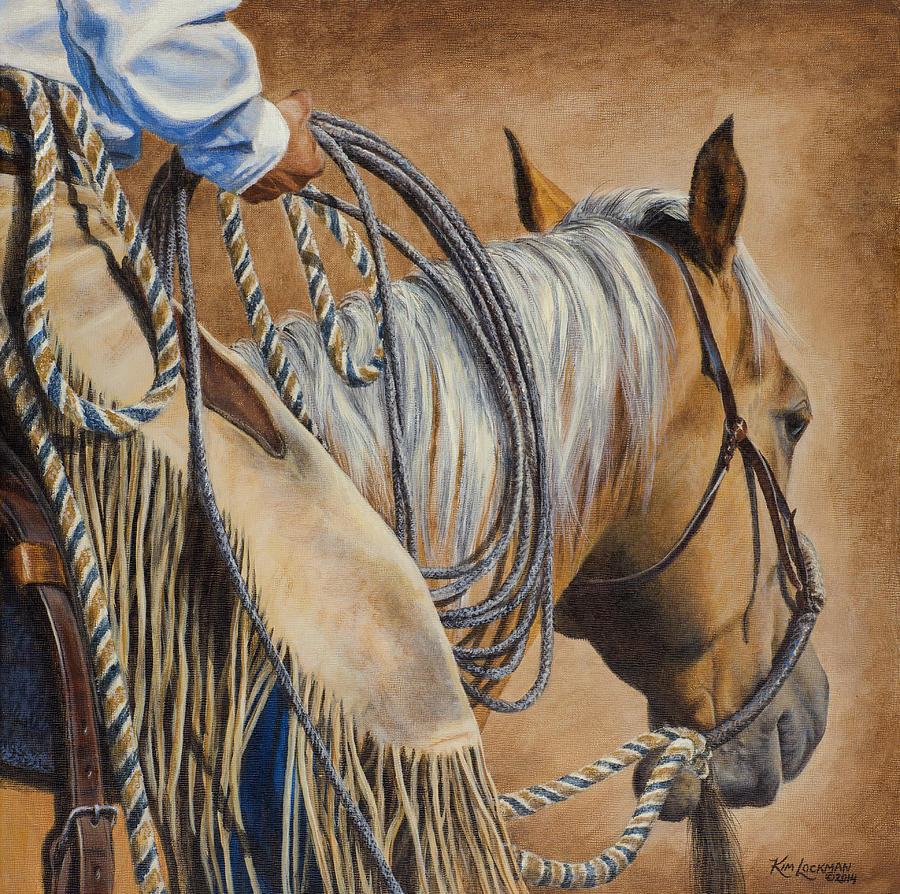 Rope Painting - Lariat and Leather by Kim Lockman