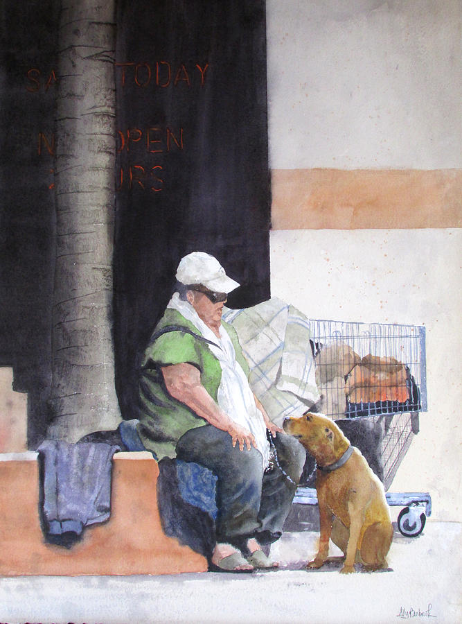 Dog Painting - Street Romance by Ally Benbrook