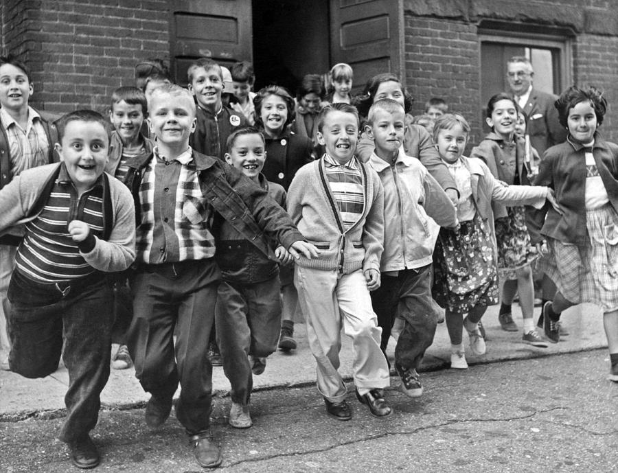 Black And White Photograph - Last Day Of School by Underwood Archives