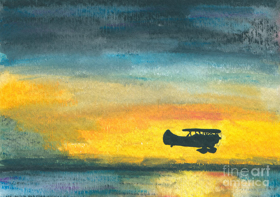 Last Flight of the Day Painting by R Kyllo