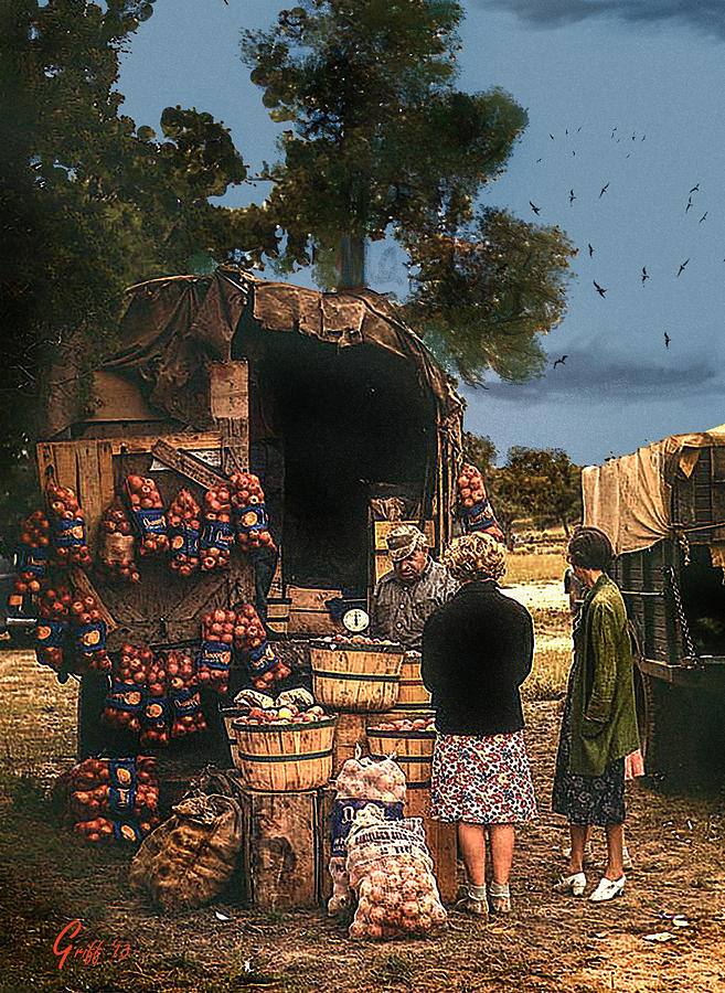 Last Fruit Wagon of the Season Digital Art by J Griff Griffin
