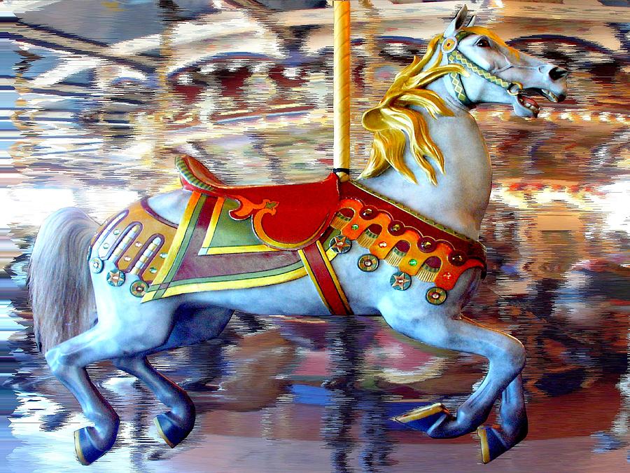 Carousel Photograph - Last horse standing by Dave Hrusecky