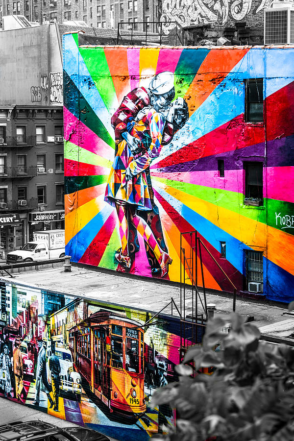 New York City Photograph - Last Kiss Graffiti by Ovidiu Rimboaca
