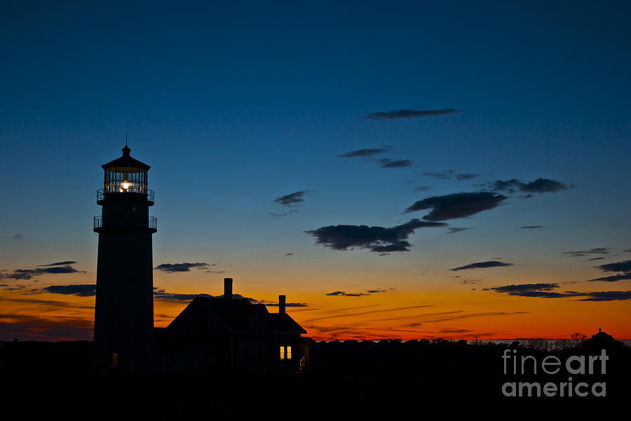 Sunset Photograph - Last Light at Highland Lighthouse by Amazing Jules