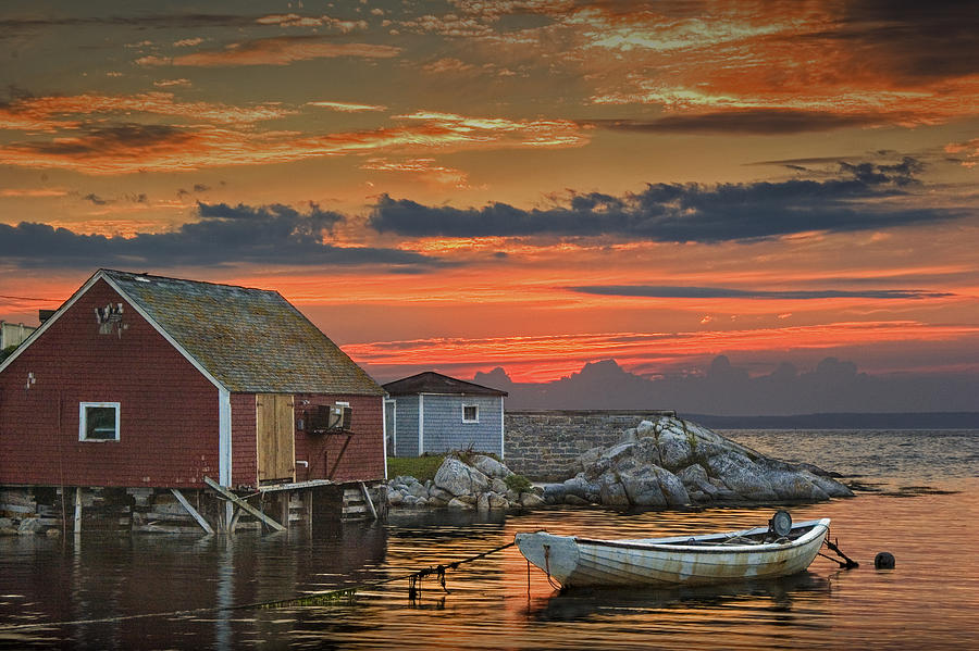 Last Light at Peggys Cove in Nova Scotia Photograph by Randall Nyhof