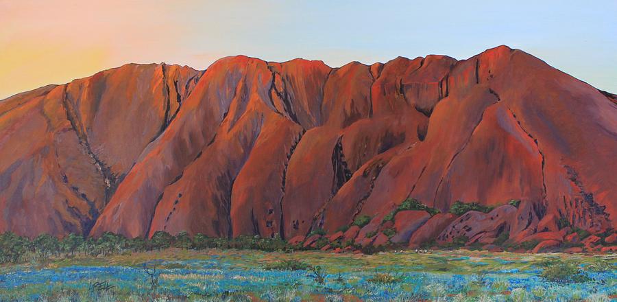 Last Light at Uluru Painting by Leonie Bell