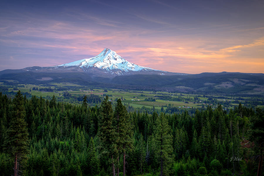 Last Light On Mt. Hood Photograph by Joe Hudspeth - Fine Art America