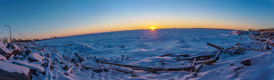Last Light over Ice Edge Photograph by Chris Bordeleau