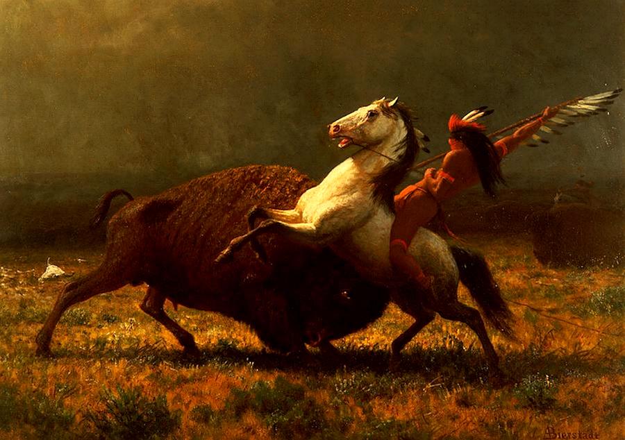 Last of the Buffalo Hunt Painting by Albert Bierstadt