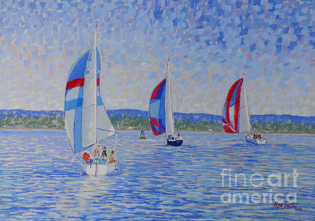 last Race of the Year Pastel by Rae  Smith PSC