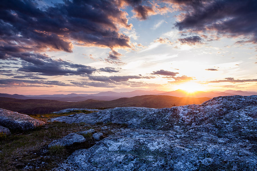 Last Rays. Sunset On Foss Mountain. Photograph by Jeff Sinon