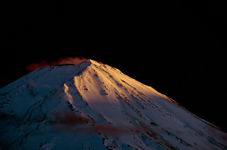 Last rays upon Mt Fuji Photograph by Matt Swinden
