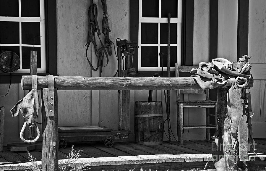 Last Ride at the General Store in Black and White Photograph by Lee Craig