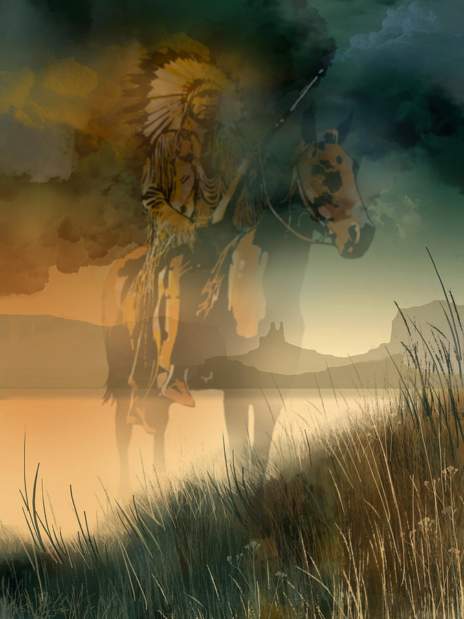 Last Ride of Tall Bull Painting by Paul Sachtleben