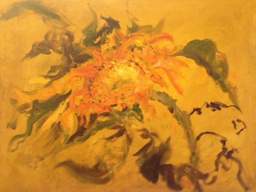 Last Sunflower Painting by Karen Carmean