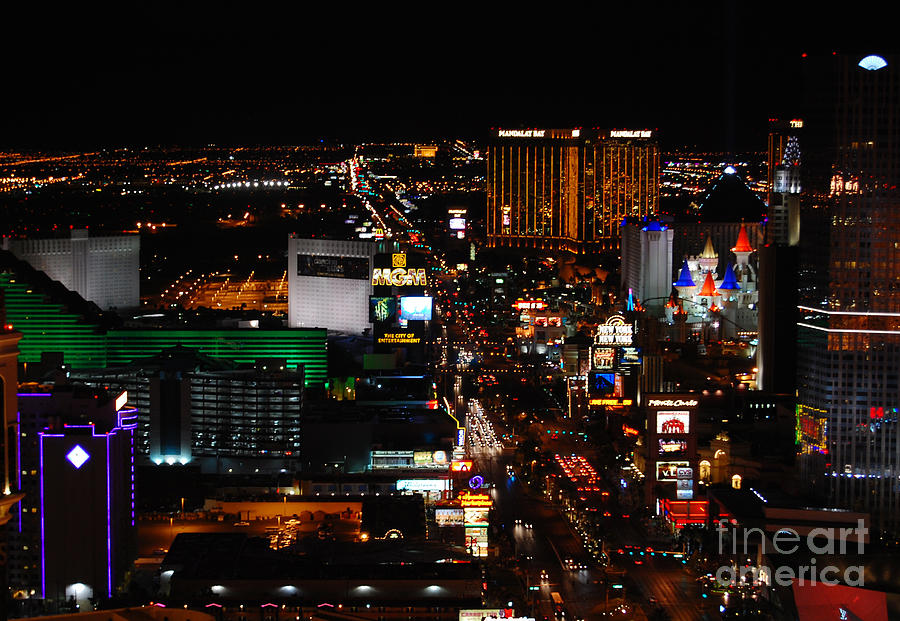 Las Vegas at Night Photograph by Debra Thompson