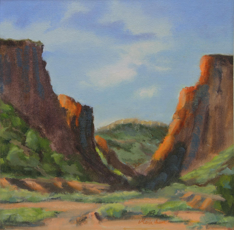 Santa Fe Painting - Late Afternoon In Diablo Canyon  by Maria Hunt