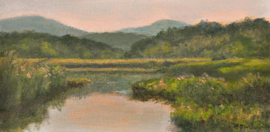 Sunset Painting - Late Afternoon Iona Marsh by Phyllis Tarlow