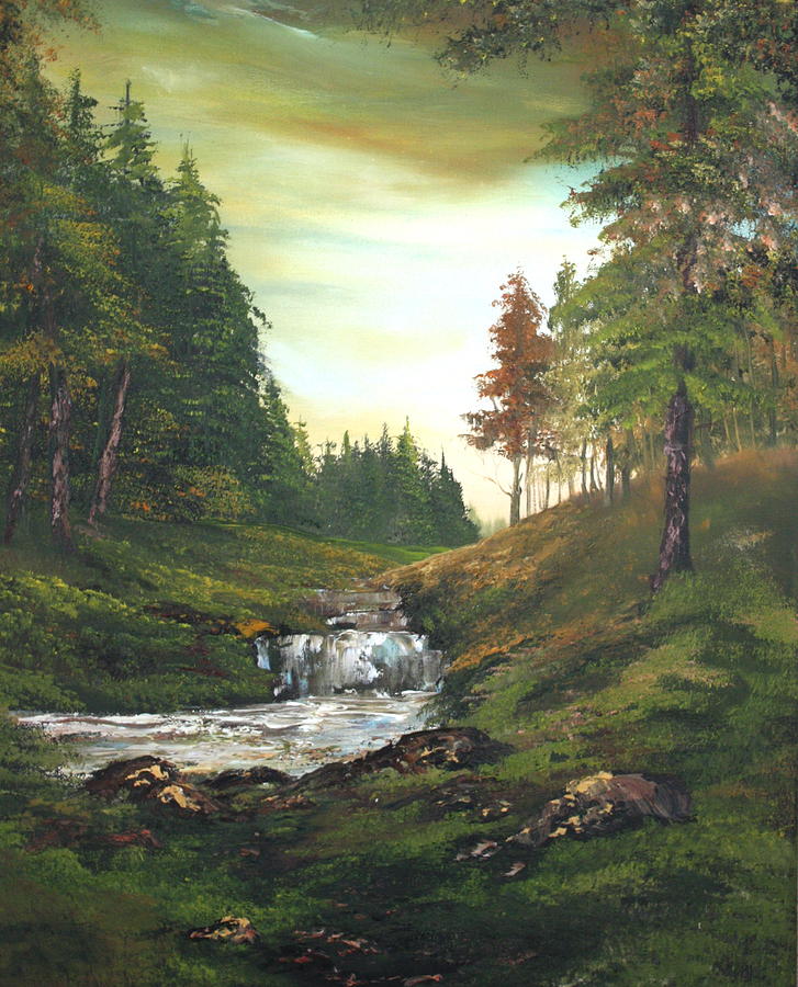 Late afternoon on Cannock Chase Painting by Jean Walker