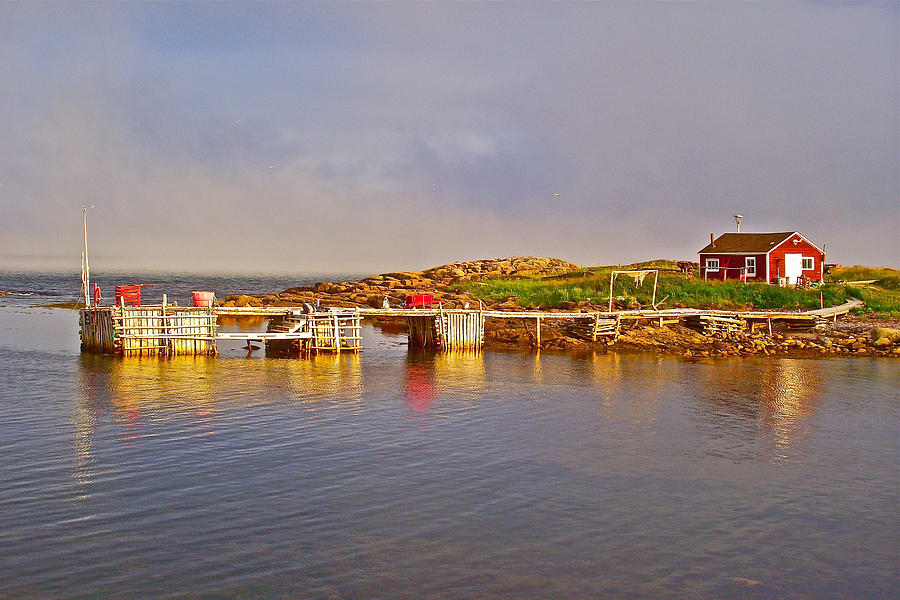 Late Afternoon Sun on Wharf in Saint Modeste in Labrador, Canada