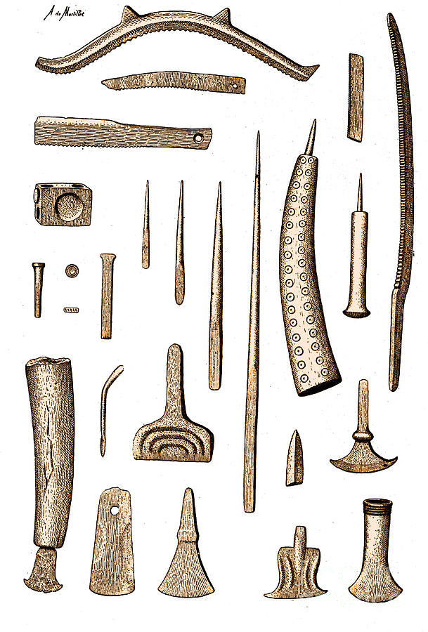 Late Bronze Age Tools, Illustration Photograph by Science Source