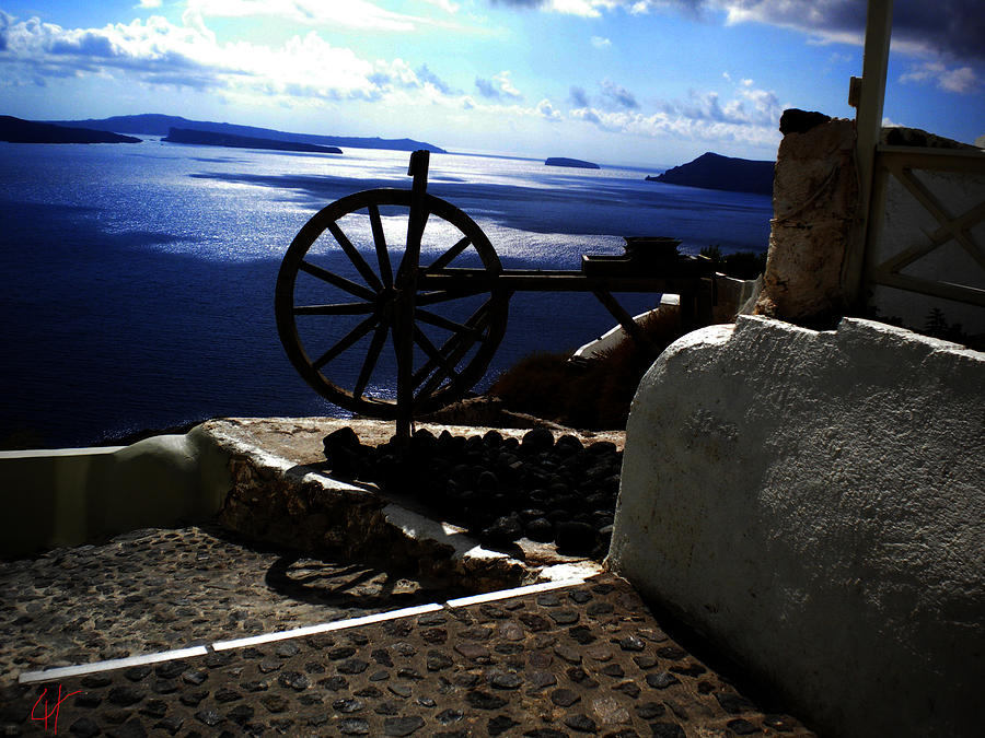 Nature Photograph - Late day on Santorini Island Greece by Colette V Hera Guggenheim