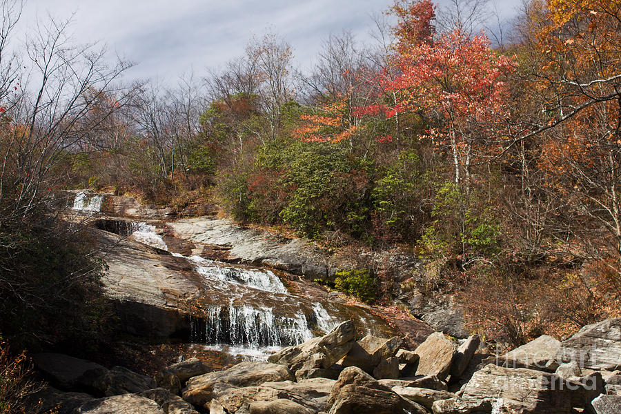 Late Fall Mountain Waterfall Photograph by Ules Barnwell