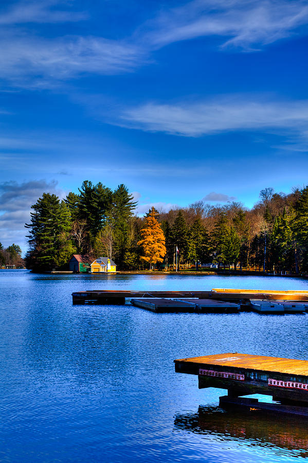 Lighthouse Photograph - Late Fall on Old Forge Pond by David Patterson