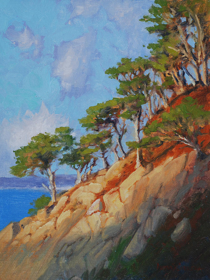 Pt. Lobos Painting - Late Light Point Lobos by Armand Cabrera